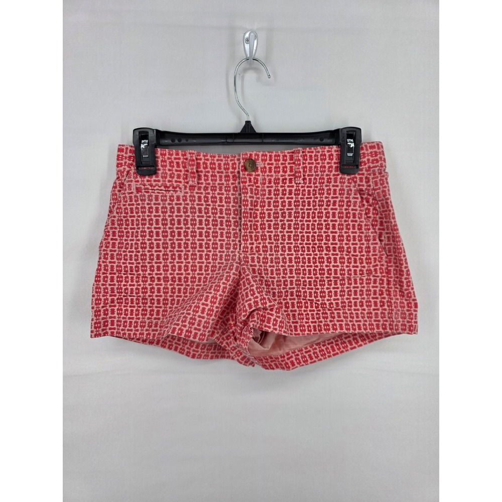 Gap Summer Short Womens 00 Red Pink Geometric Pattern Low Rise Casual Shorts